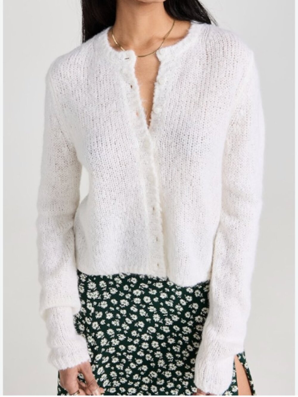 Reformation Clara Cardigan in White
